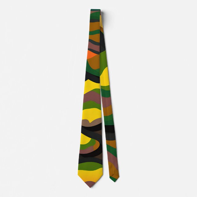 Cravate Camouflage gros pierres Rainbow Motif (Devant)