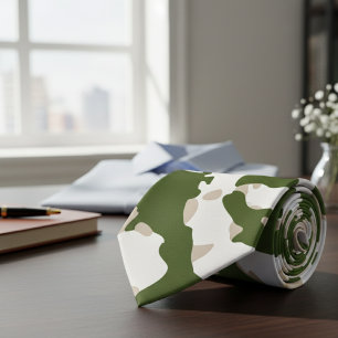 Cravate Camouflage militaire américain Camo vert Motif san