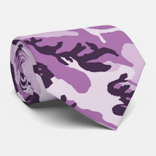 Cravate Camouflage Motif rose violet