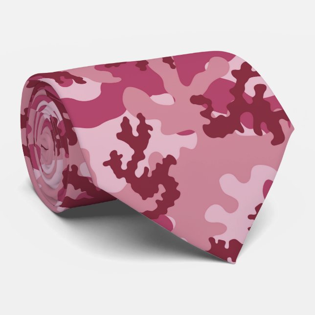 Cravate Camouflage rose (Roulé)