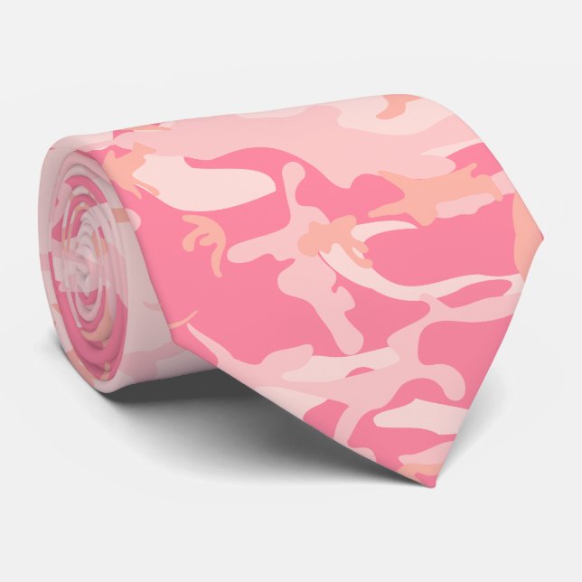 Cravate Camouflage rose, Armée (Roulé)