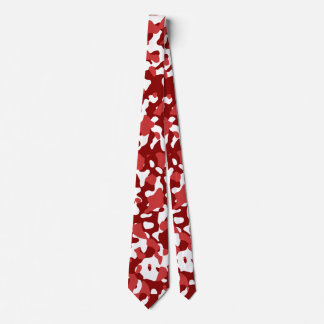 Cravate Camouflage rouge en blanc et Crimson