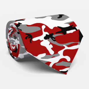 Cravate Camouflage rouge et gris, Militaire, Armée