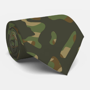 Cravate Camouflage vert Brown kaki de nature militaire