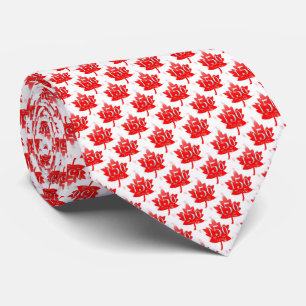 Cravate Canada 150 Rouge Feuille d'érable Fireworks Blanc