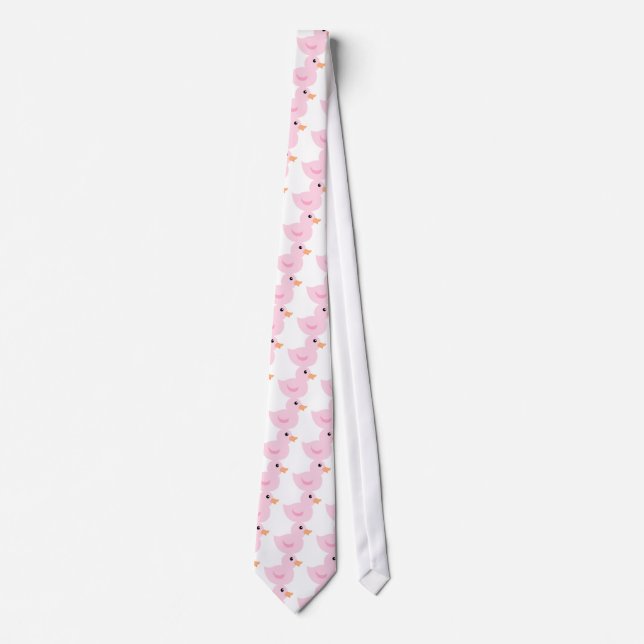 Cravate Canard pointu en rose (Devant)