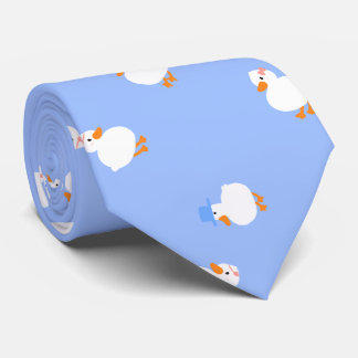 Cravate Canards dessinés à la main Design Amusant Bleu