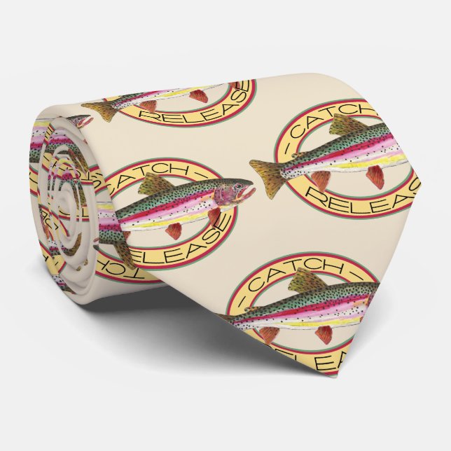 Cravate Capture et libération de truite arc-en-ciel Pêche  (Roulé)