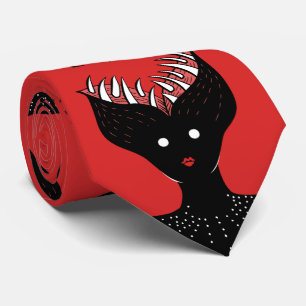 Cravate Caractère gothique foncé de fille déplaisante d