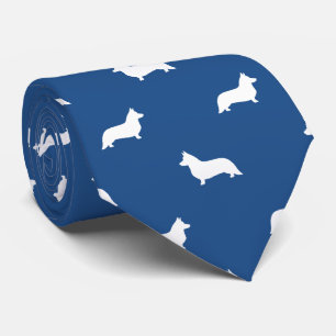 Cravate Cardigan Welsh Corgi Silhouettes Motif