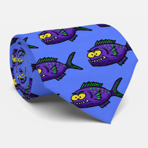 Cravate Caricature de poisson de Piranha