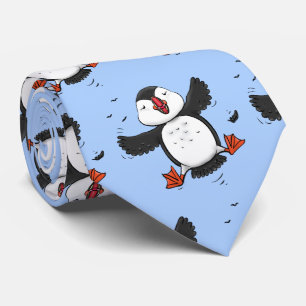 Cravate Caricature en bleu bouffin joyeux