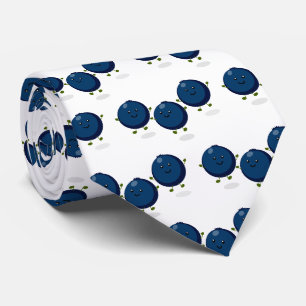 Cravate Caricature mignonne de bleuets violets