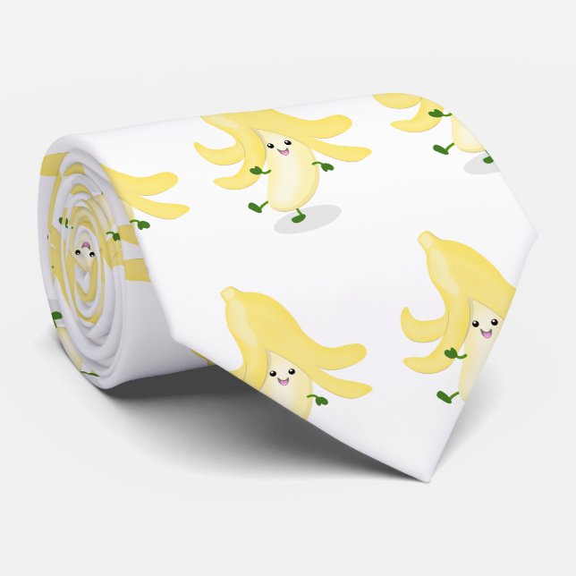 Cravate Caricature sur la banane de Cute kawaii (Roulé)