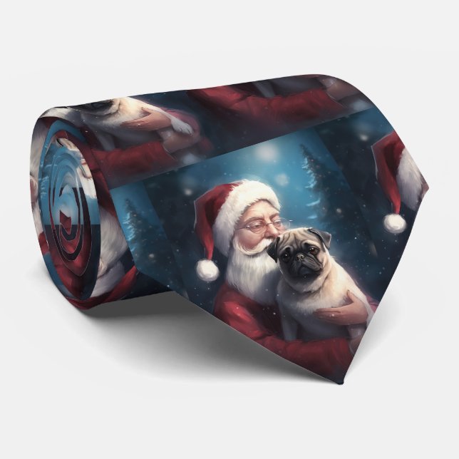 Cravate Carlin Avec Noël Festif Du Père Noël (Roulé)