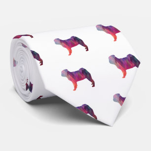 Cravate Carlin Chien Coloré Motif géométrique Silhouette