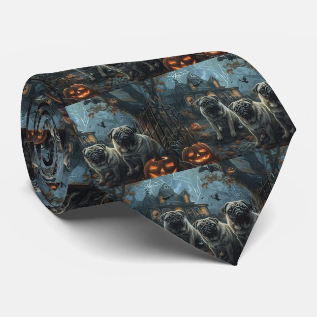 Cravate Carlin Halloween Night Doggy Délice (Roulé)