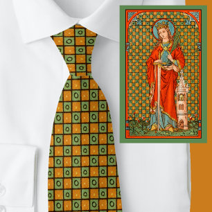 Cravate Carré de St Barbara (Yellowish Orange Back