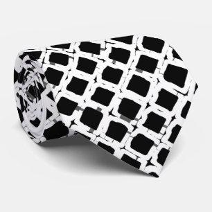 Cravate Carré noir blanc Motif chic