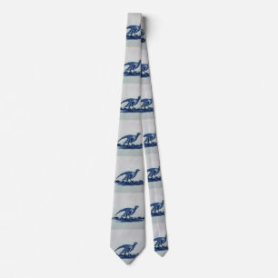 Cravate Carrelage Bleu Delft antique - Grouse dans l'Herbe