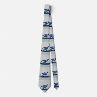 Cravate Carrelage Bleu Delft antique - Grouse dans l'Herbe