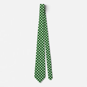Cravate Carrés diagonaux - Mint Green sur le cou vert fonc