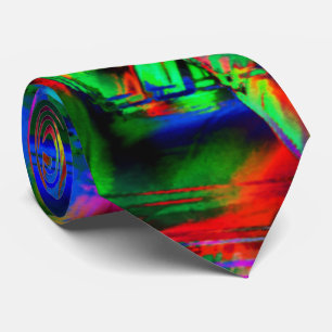 Cravate Carrés tordus avec des "coups de pinceau" de coule