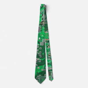Cravate Carte de circuit Geek d'ordinateur vert