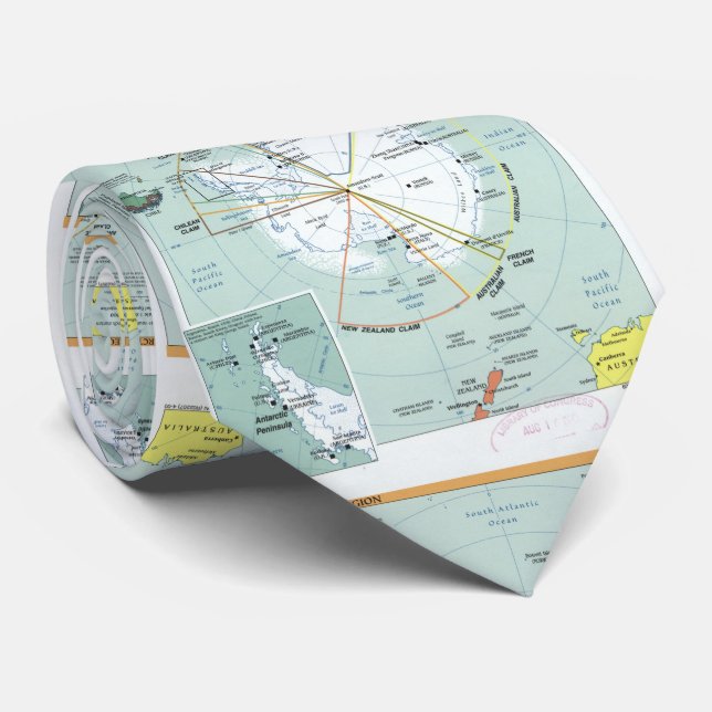 Cravate Carte de l'Antarctique (2000) (Roulé)