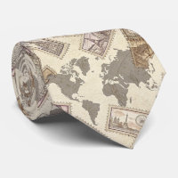 Carte du monde de timbres-poste vintage Voyage (2)
