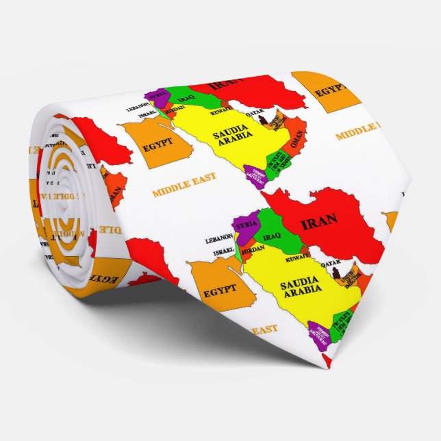 Cravate Carte du Moyen-Orient (Roulé)