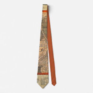 Cravate Carte Elgin Illinois 1871