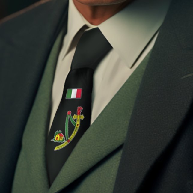 Cravate Carte italienne sicilienne Ace des épées Nostalgie (Italian Ace of Swords 
Dark Grey Tie)
