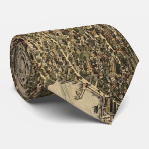 Cravate Carte picturale Vintage de Bristol RI (1891)