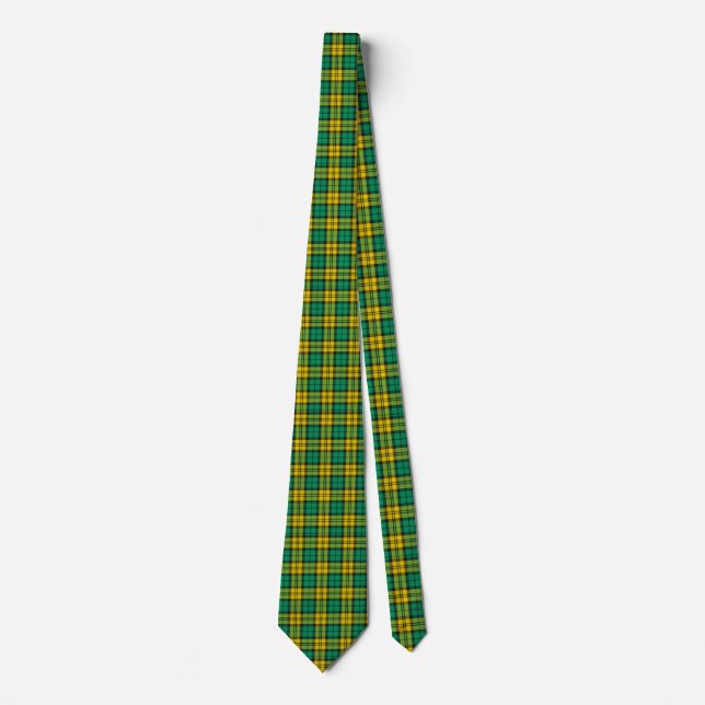 Cravate Carte Tartan Campbell Blackwatch jaune vert (Devant)