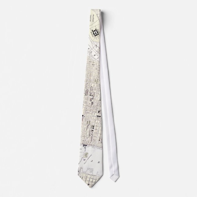 Cravate Carte vintage de Philadelphie (1885) (Devant)