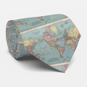 Cravate Carte vintage du monde (1912)