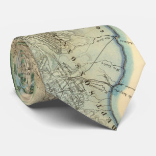 Cravate Carte vintage du Salvador (1858)
