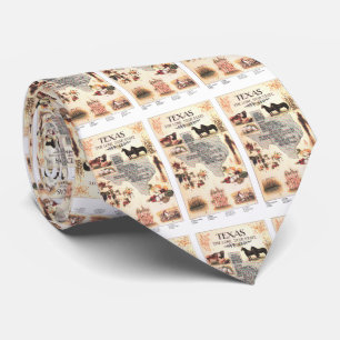 Cravate Carte vintage du Texas (1912)