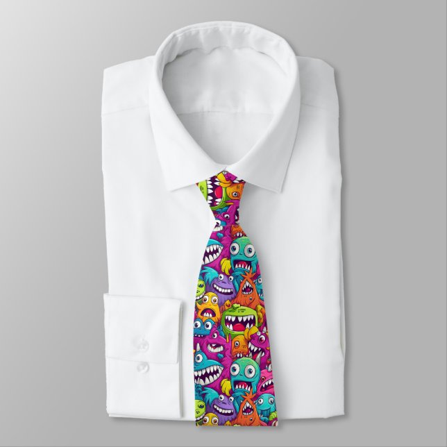 Cravate Cartographie Monsters Necktie (Attaché)