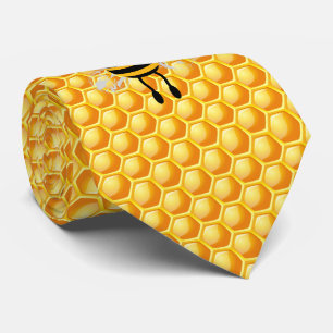 Cravate Cartoon Bee Honey motif