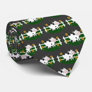 Cravate Cartoon Pays Vache Motif Necktie