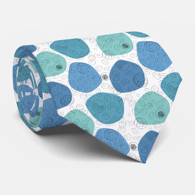 Cravate Cellules de sang - Blues (Roulé)