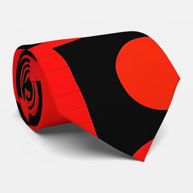 Cravate Cercle graphique de mouvement Motif géométrique ro (Roulé)