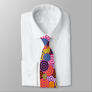 Cravate Cercles concentrés Design graphique Couleurs vives