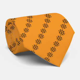 Cravate Cercles de points Polka Noir Motif sur couleur ora