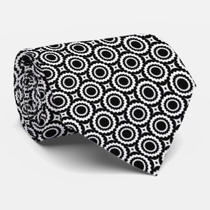 Cravate Cercles de zigzag blanc mignon motif