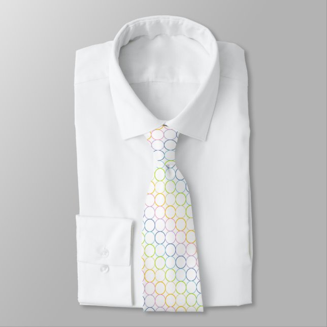 Cravate Cercles en pastel d'arc-en-ciel (Attaché)
