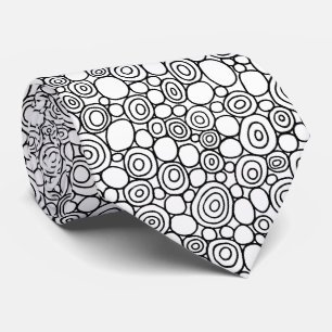 Cravate Cercles Motif 210819 - Noir et Blanc