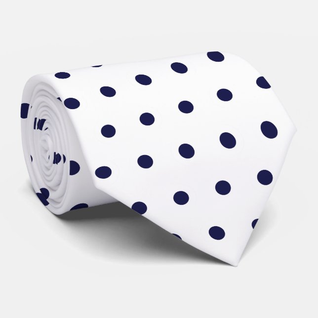 Cravate Cercles Motifs géométriques à points Polka blanc e (Roulé)